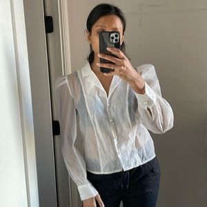 White transparent top shirt Forever 21